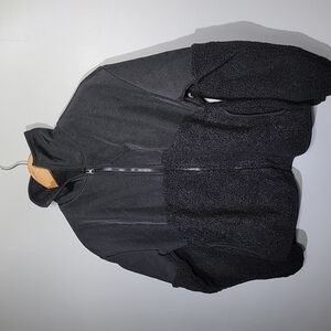 Mta Sport Fleece Sherpa Oversized Cropped Zip-Up Jacket